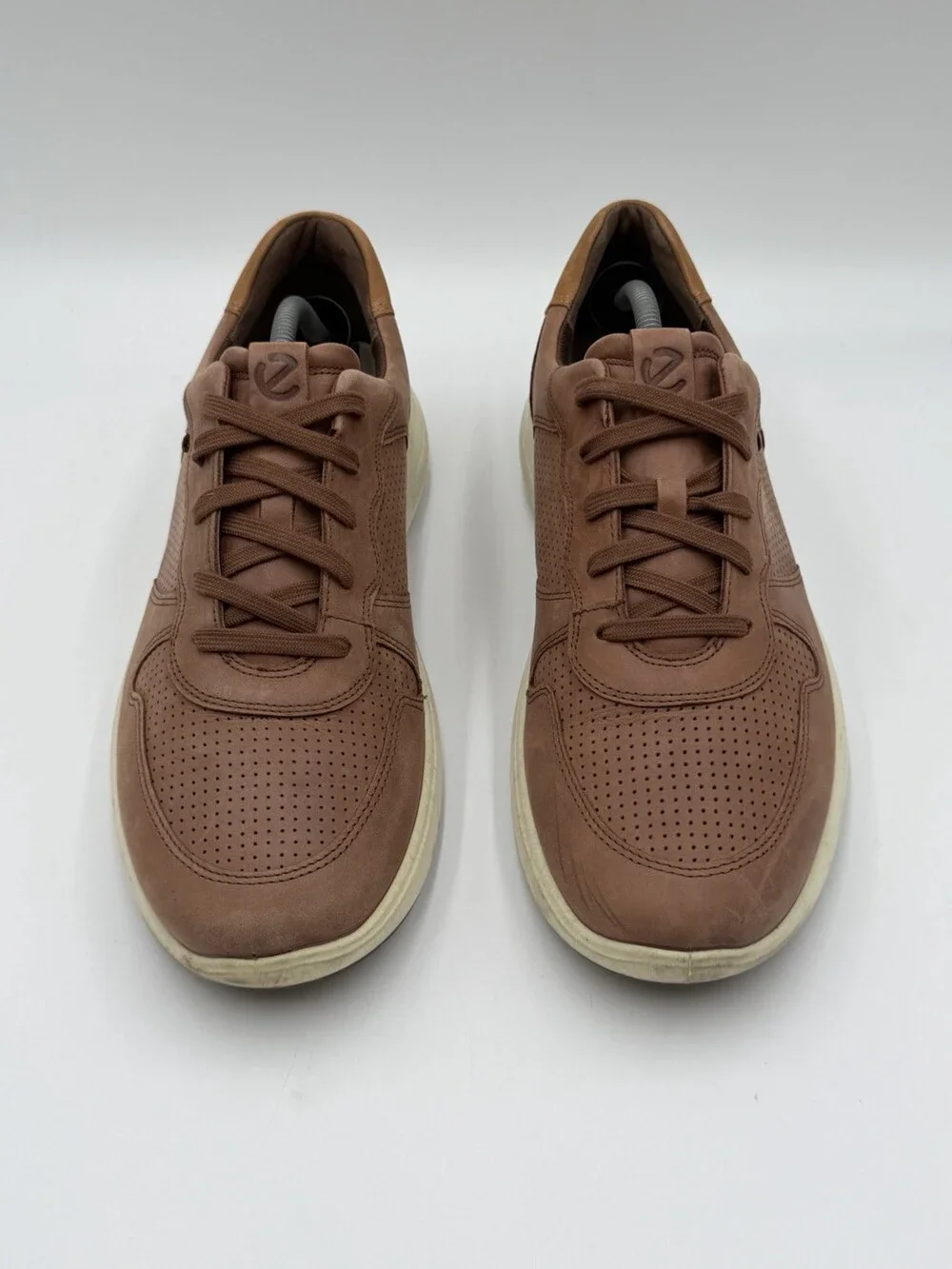 ECCO Men’s Size 11/45 Brown Leather Comfort Shoes Soft 7 Runner  Sneakers